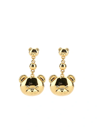 Shop Moschino Teddy Bear Earring In Gold