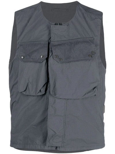 Shop Ten C Waistcoat With Pockets In Grey