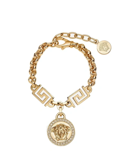 Shop Versace The Greek Medusa Bracelet In Gold
