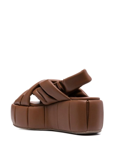 Shop Themoirè Themoire' Acquaria Basic Vegan Leather Sandal In Brown