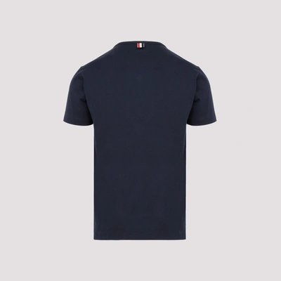 Shop Thom Browne Cotton Pocket T-shirt Tshirt In Blue