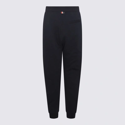 Shop Thom Browne Black Cotton Track Pants In Blue