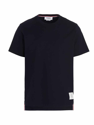 Shop Thom Browne Logo T-shirt In Blue