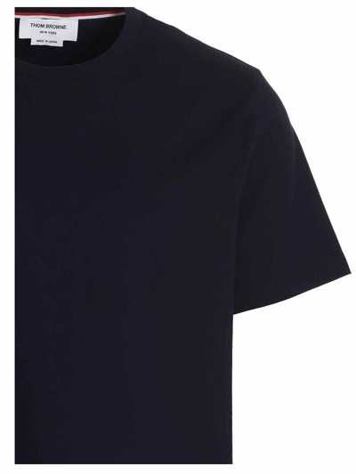Shop Thom Browne Logo T-shirt In Blue
