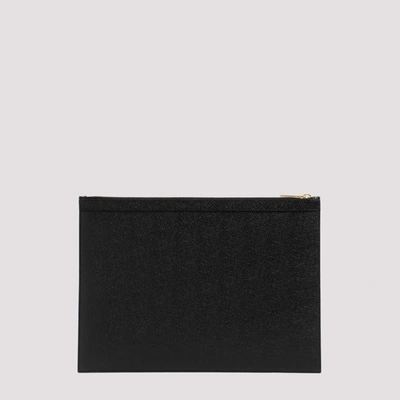 Shop Thom Browne Medium Zipper Document Holder Smallleathergoods In Black