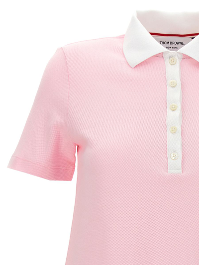 Shop Thom Browne Patch Polo Dress In Pink