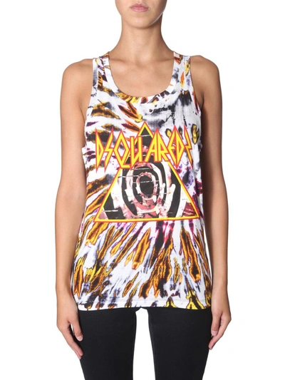 Shop Dsquared2 Tie And Dye Print Top In Multicolor