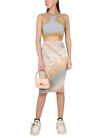 Shop Off-white Tie-dye Skirt In Brown