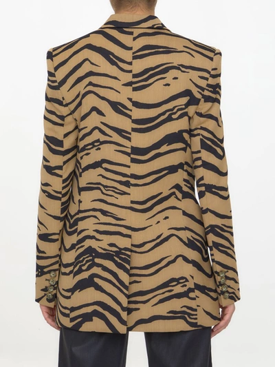 Shop Stella Mccartney Tiger Jacquard Jacket In Brown