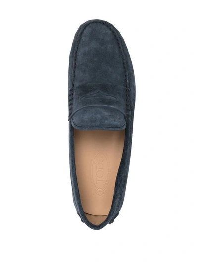 Shop Tod's Gommini Bubble Suede Driving Shoes In Blue