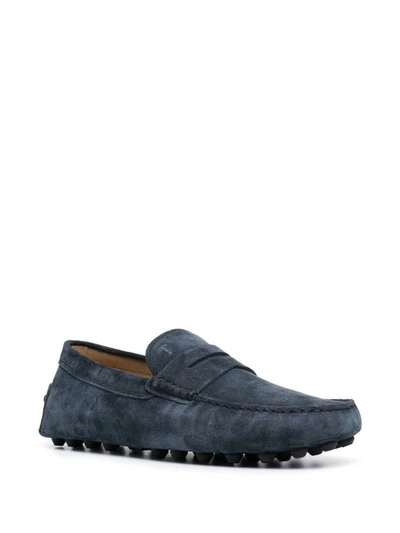 Shop Tod's Gommini Bubble Suede Driving Shoes In Blue