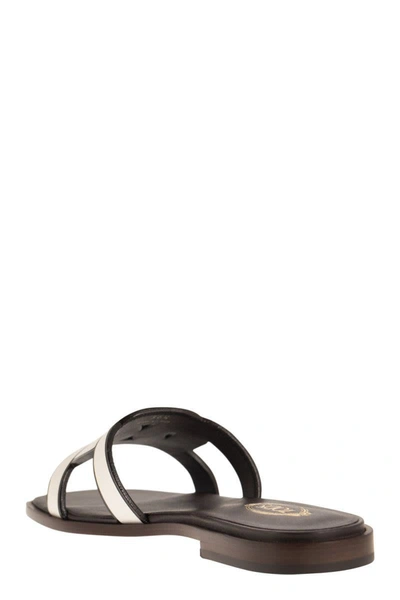 Shop Tod's Leather Sandal In Cream