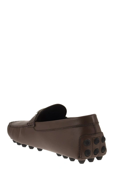 Shop Tod's Moccasin With Macro Rubbers In Brown