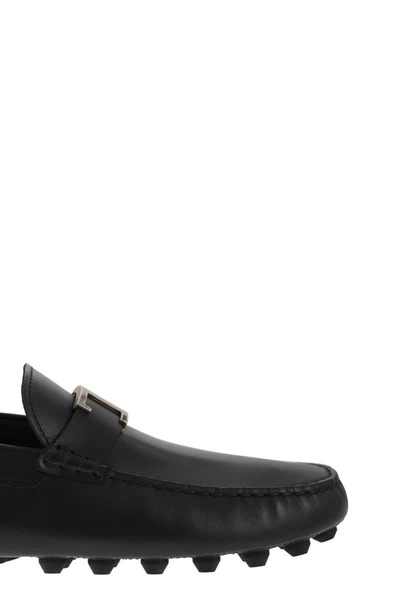 Shop Tod's Moccasin With Macro Rubbers In Black