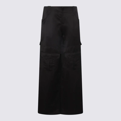 Shop Tom Ford Black Viscose And Linen Blend Long Skirt In <p>black Viscose And Linen Blend Long Skirt From  Featuring Long Length, Cargo Pockets, Belt