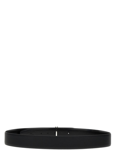 Shop Tom Ford Logo Leather Belt In Black