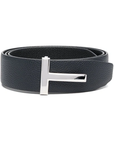Shop Tom Ford Reversible Belt Accessories In Blue