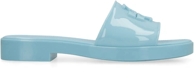 Shop Tory Burch Eleanor Jelly Rubber Slides In Light Blue