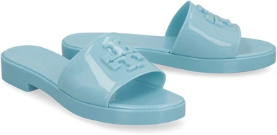 Shop Tory Burch Eleanor Jelly Rubber Slides In Light Blue