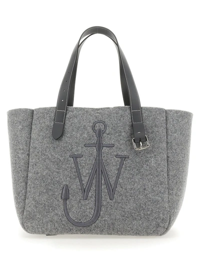 Shop Jw Anderson J.w. Anderson Tote Bag With Logo In Grey