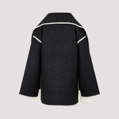 Shop Totême Embroidered Scarf Jacket In Grey