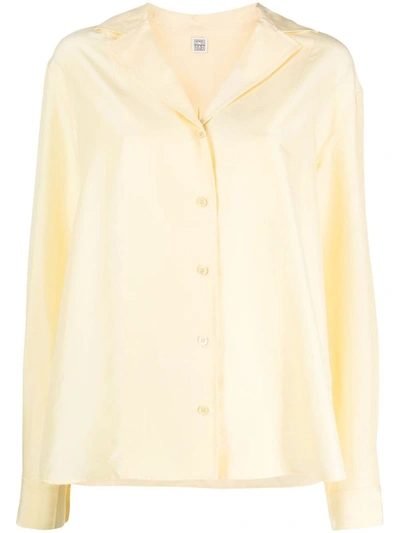 Shop Totême Long Sleeve Shirt In Light Yellow