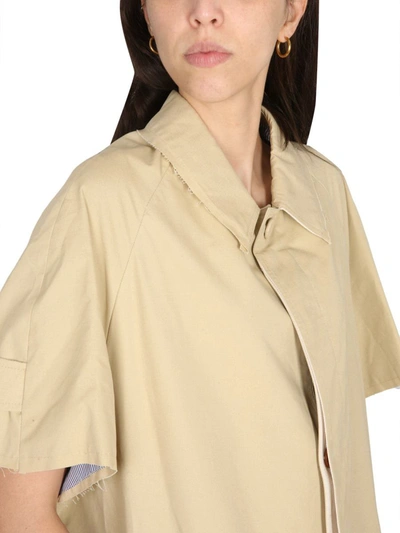 Shop Jejia Trench Coat With Contrasting Back In Beige