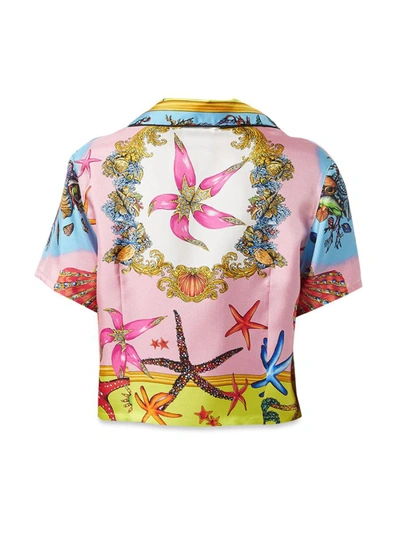 Shop Versace Trésor De La Mer Pajama Top In Multicolor