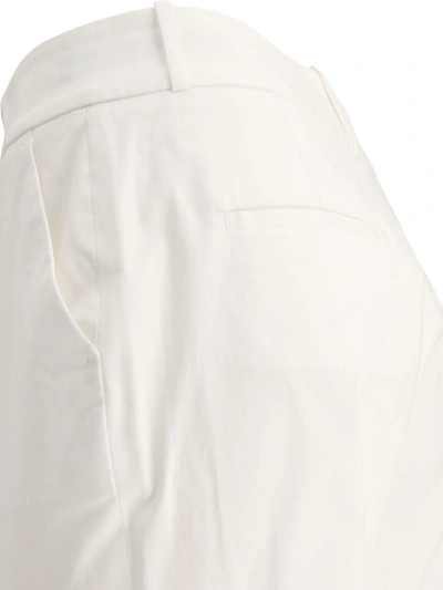 Shop Peserico Trousers With High Turn-up Hem In White