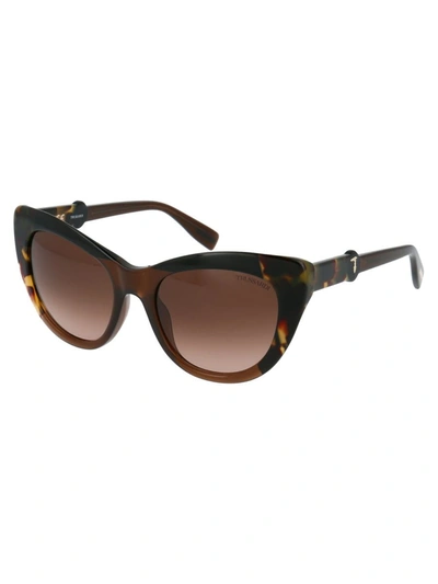 Shop Trussardi Sunglasses In 0agg Brown