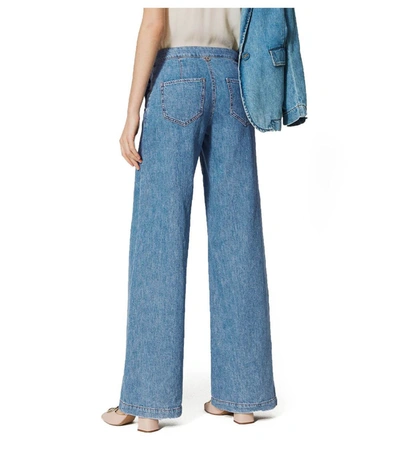 Shop Twinset Medium Blue Wide Leg Jeans
