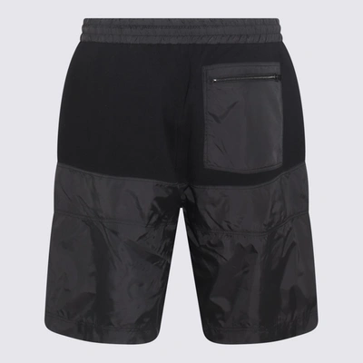 Shop Undercover Black Cotton Shorts In <p>black Cotton Shorts From  Featuring Elasticated Waistband, Tone-on-tone Nylon Details A