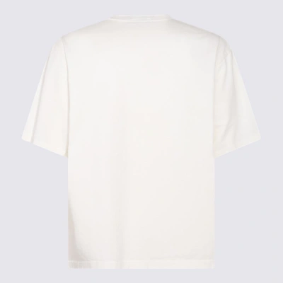 Shop Undercover White And Black Cotton T-shirt In <p>white And Black Cotton T-shirt From  Featuring Slogan Print To The Front, Logo Patch To
