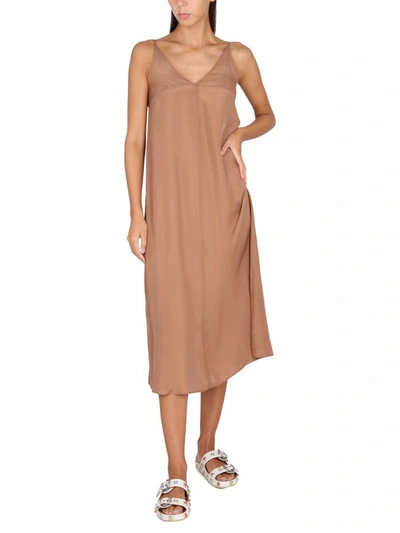 Shop Alysi V-neck Dress In Brown