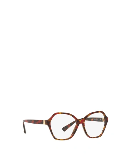 Shop Valentino Eyewear Eyeglasses In Red Havana