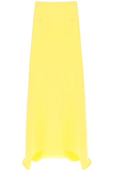 Shop Valentino Long Skirt In Silk Cady Couture In Yellow