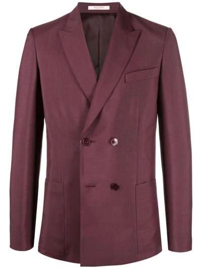Shop Valentino Outerwear In Bordeaux