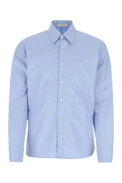 Shop Valentino Garavani Shirts In Light Blue