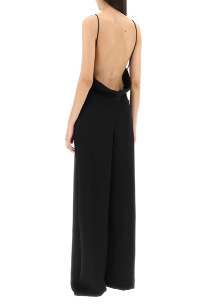 Shop Valentino Silk Cady Couture Jumpsuit In Black