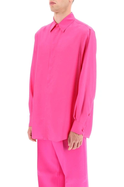 Shop Valentino Silk Shirt In Fuchsia