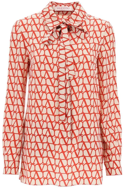 Valentino Toile Iconographe Silk Blouse In Multicolor