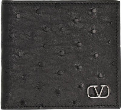 Shop Valentino Garavani - Leather Wallet In Black