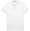 BOTTEGA VENETA Cotton-Piqué Zip-Up Polo Shirt