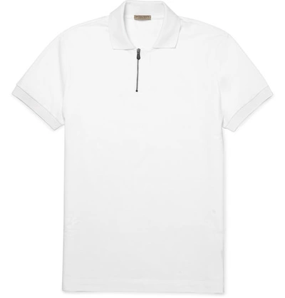 Bottega Veneta Cotton-piqué Zip-up Polo Shirt