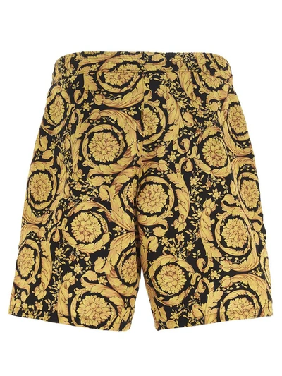 Shop Versace 'barocco' Beach Shorts In Multicolor