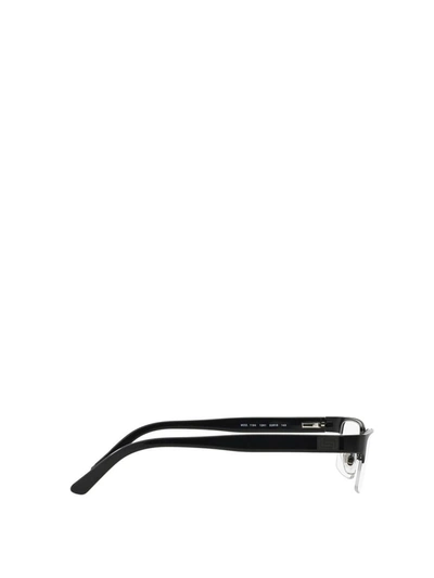 Versace 53mm Rectangle Optical Glasses In Matte Black