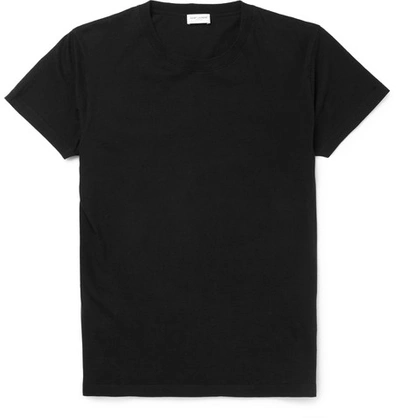 Shop Saint Laurent Distressed Cotton-jersey T-shirt