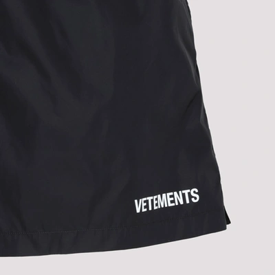 Vetements Logo Swim Shorts In Black