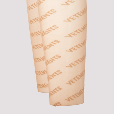 Shop Vetements Logo Monogram Tights Underwear In Nude &amp; Neutrals