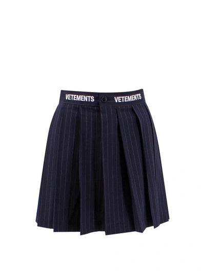 Shop Vetements Skirt In Blue